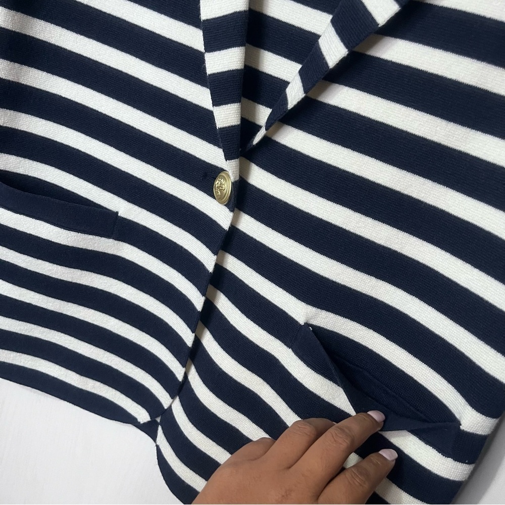 J. Crew Striped Blazer in Navy and White XS - Picture 7 of 13